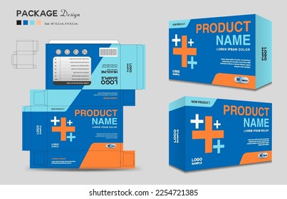 Supplements and Cosmetic box design, Package design template, box outline, Box Packaging design, Label design, healthcare label, packaging creative idea vector, realistic mock-up