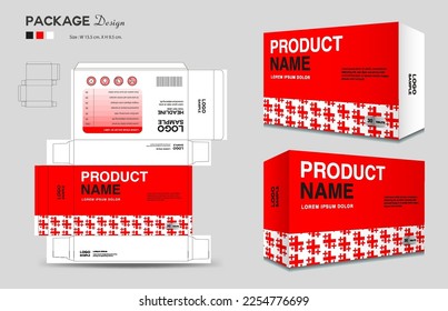 Supplements and Cosmetic box design, Package design template, box outline, Box Packaging design, Label design, healthcare label, packaging creative idea vector, realistic mock-up