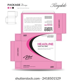 Supplements and Cosmetic box design, Package design template, box outline, box packaging design, medicine Label, healthcare label, packaging creative idea vector, label layout, product design