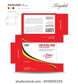 Supplements and Cosmetic box design, Package design template, box outline, box packaging design, medicine Label, healthcare label, packaging creative idea vector, label layout, product design