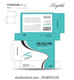 Supplements and Cosmetic box design, Package design template, box outline, box packaging design, medicine Label, healthcare label, packaging creative idea vector, label layout, product design