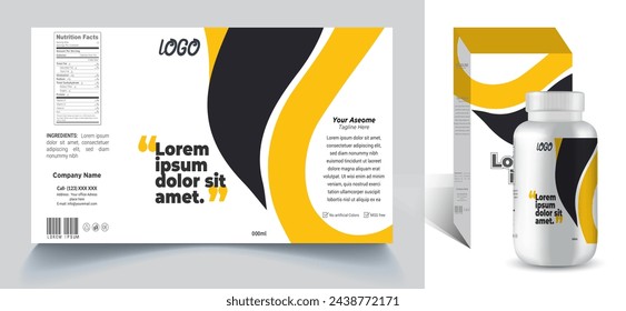 Supplements and Cosmetic box design, Package design,