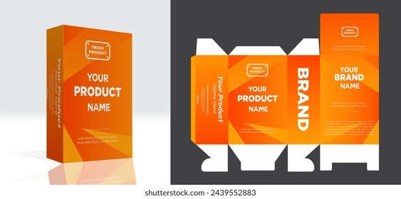 supplements and Cosmetic box design, Package design template.