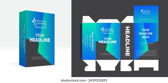 supplements and Cosmetic box design, Package design template.