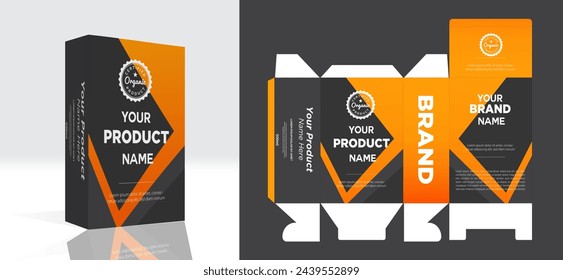 supplements and Cosmetic box design, Package design template.