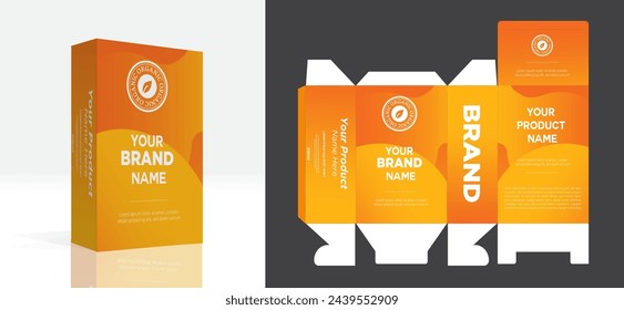 supplements and Cosmetic box design, Package design template.