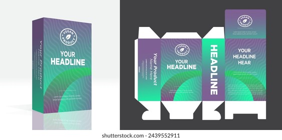 supplements and Cosmetic box design, Package design template.