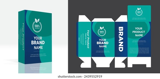 supplements and Cosmetic box design, Package design template.