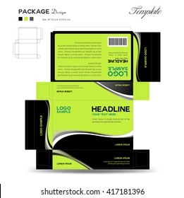 Supplements and Cosmetic box design, Package design, template, box outline, flyer design, vector illustration