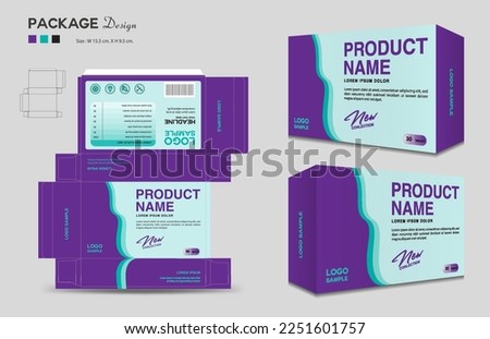 Supplements and Cosmetic box design, Package template, box outline, Box Packaging design, Label design, healthcare label, packaging design creative idea vector, realistic mock-up
