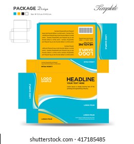 Complementos y diseño de caja cosmética,Diseño de paquete, plantilla, contorno de caja, diseño de volante,ilustración vectorial
