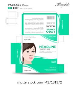 Supplements and Cosmetic box design,Package design,template,box outline,flyer design,vector illustration