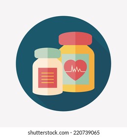 supplements drug flat icon with long shadow,eps10