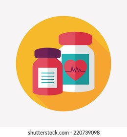 supplements drug flat icon with long shadow,eps10
