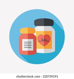 supplements drug flat icon with long shadow,eps10
