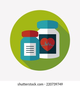 supplements drug flat icon with long shadow,eps10