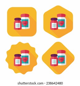 supplements drug flat icon with long shadow, eps10