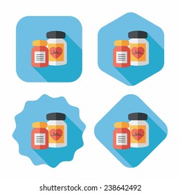 supplements drug flat icon with long shadow, eps10