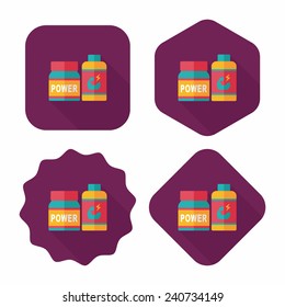 supplements drug flat icon with long shadow,eps10