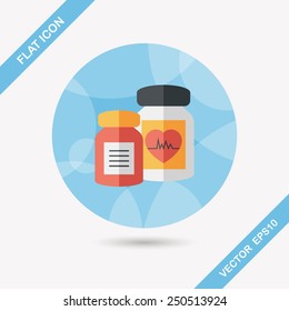 supplements drug flat icon with long shadow,eps10