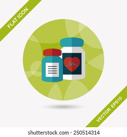 supplements drug flat icon with long shadow,eps10