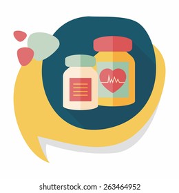 supplements drug flat icon with long shadow,eps10