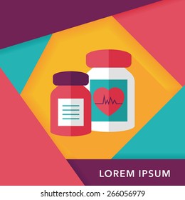 supplements drug flat icon with long shadow,eps10