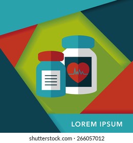 supplements drug flat icon with long shadow,eps10