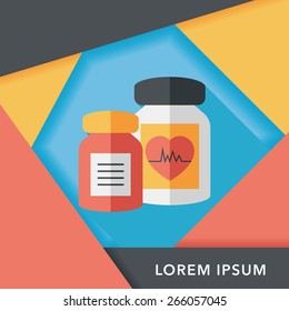 supplements drug flat icon with long shadow,eps10