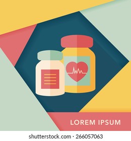 supplements drug flat icon with long shadow,eps10