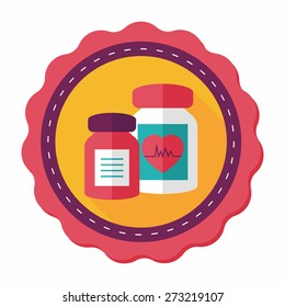 supplements drug flat icon with long shadow,eps10