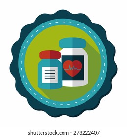 supplements drug flat icon with long shadow,eps10