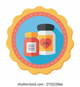 supplements drug flat icon with long shadow,eps10