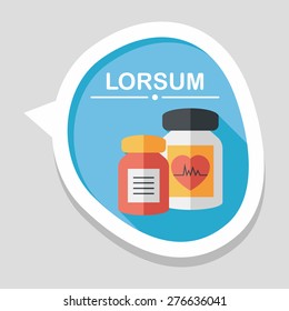 supplements drug flat icon with long shadow,eps10