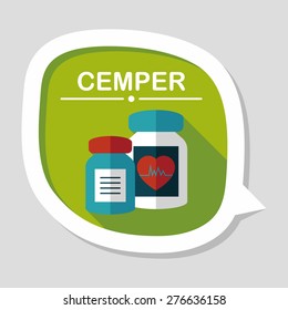 supplements drug flat icon with long shadow,eps10