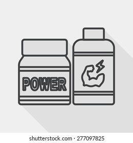supplements drug flat icon with long shadow, line icon