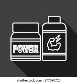 supplements drug flat icon with long shadow, line icon