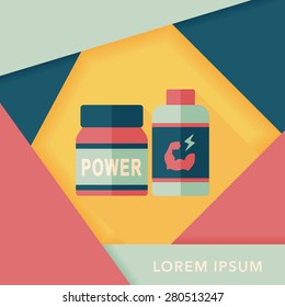 supplements drug flat icon with long shadow,eps10