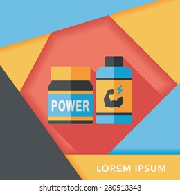 supplements drug flat icon with long shadow,eps10