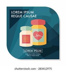 supplements drug flat icon with long shadow,eps10