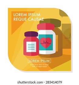 supplements drug flat icon with long shadow,eps10