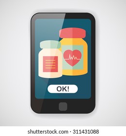 supplements drug flat icon with long shadow,eps10