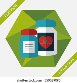 supplements drug flat icon with long shadow,eps10