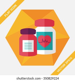 supplements drug flat icon with long shadow,eps10