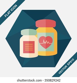 supplements drug flat icon with long shadow,eps10