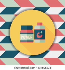 supplements drug flat icon with long shadow,eps10
