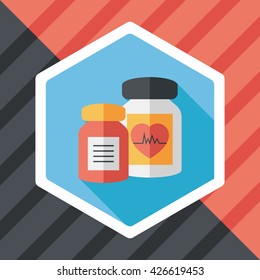 supplements drug flat icon with long shadow,eps10