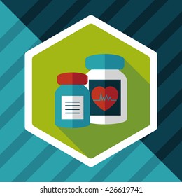 supplements drug flat icon with long shadow,eps10