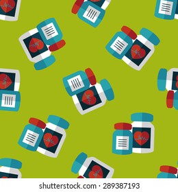 supplements drug flat icon,eps10 seamless pattern background