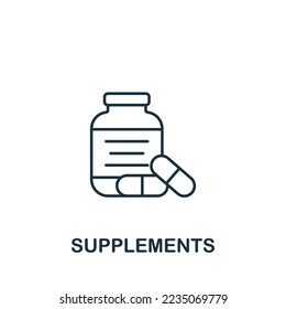 Supplements icon. Monochrome simple Detox Diet icon for templates, web design and infographics